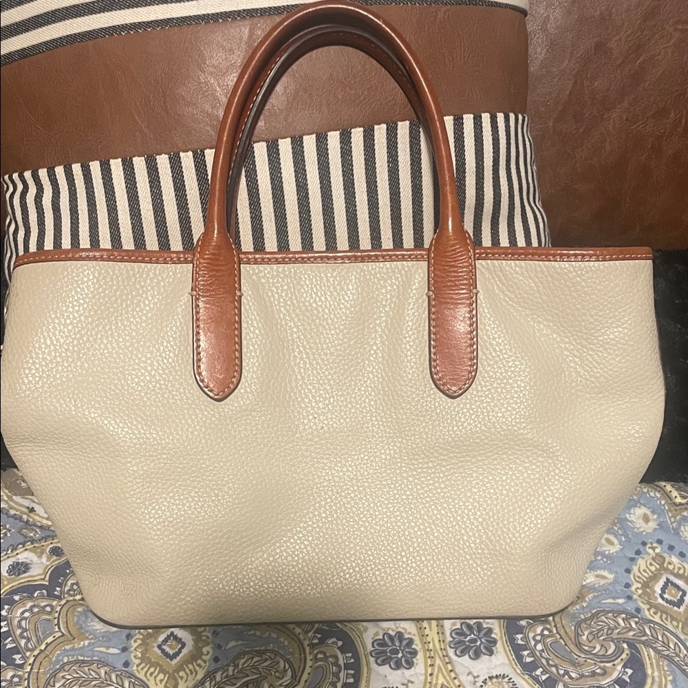 Dooney & Bourke Tan and Brown Leather Tote - Picture 5 of 5